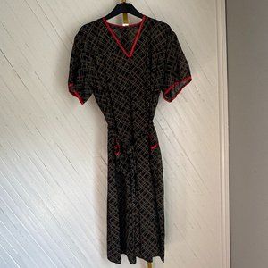 70's Italian Vintage Country Dress-Short Sleeve
